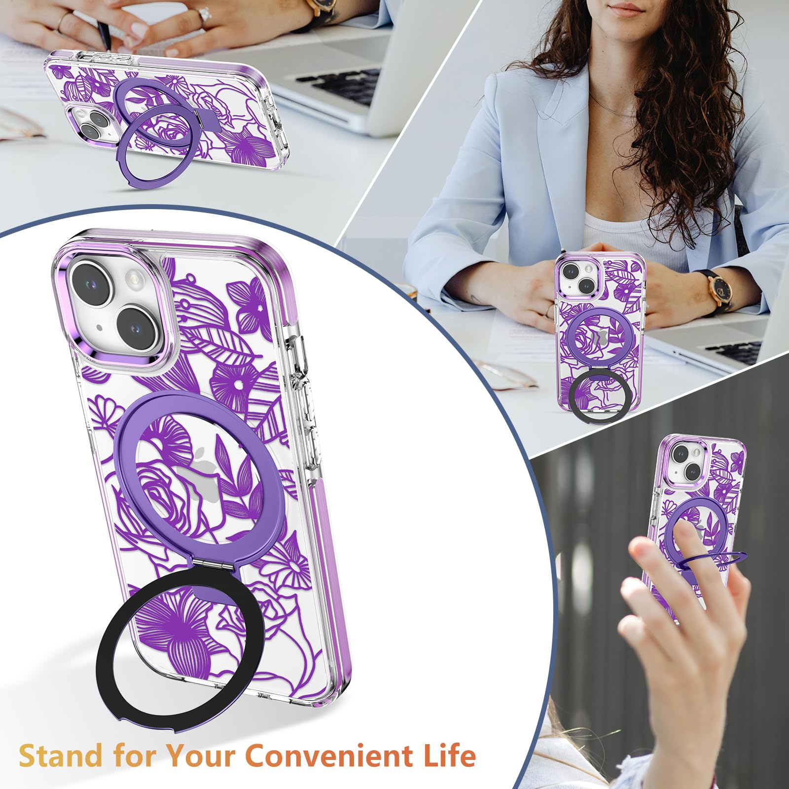 XIZYO Magnetic Case For IPhone 16 Pro Max, Floral Flower Cute Aesthetic - View #9