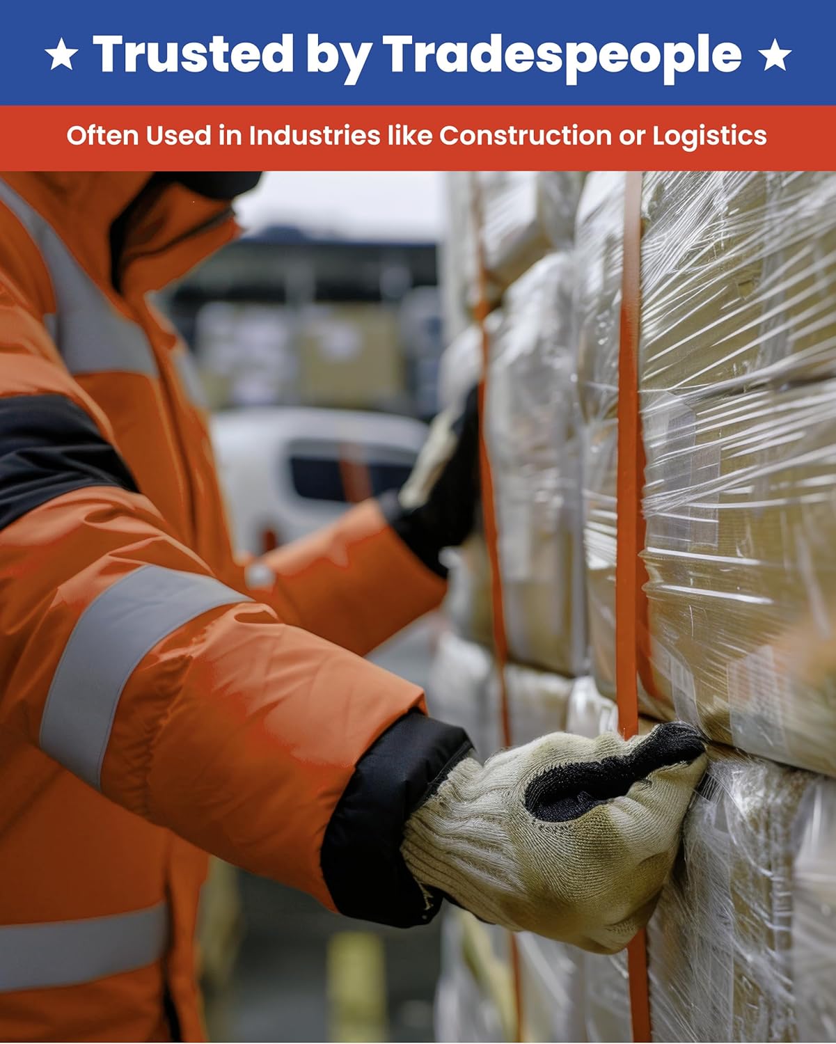 CPP 1 ¼" x 200' Woven Polyester Strapping Cord - 3285 lbs Break Strength, Heavy Duty Strapping - Water, UV, Corrosion Resistant Short Roll Plastic Banding Strap for Shipping, Bundling, & Unitizing