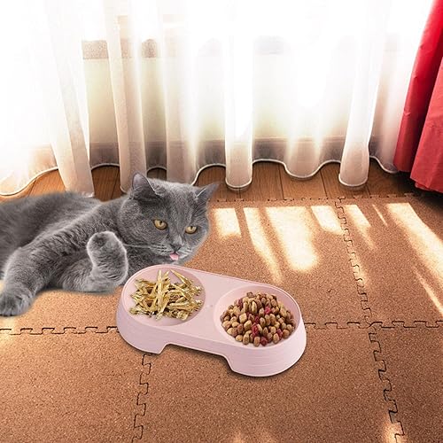 Miniatura 3 de Kumprohu Cuencos de comida para perros  Cuenco doble elevado para gatos, juego de cuencos de comida y agua para cachorros, cuencos para mascotas