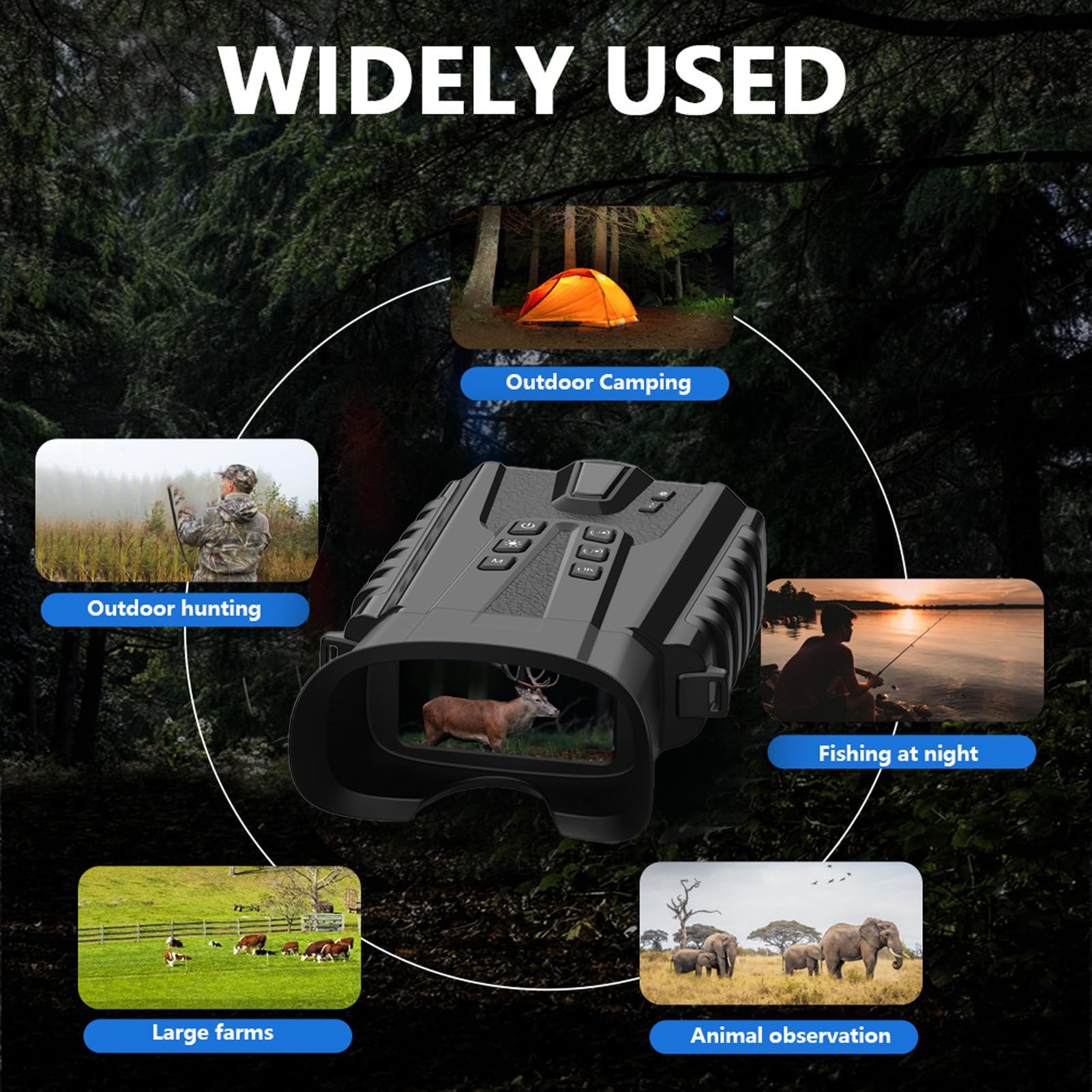 Lornetka LCD 3 z Aparatem dla Dorosłych, Zoom Cyfrowy 8X, Aparat 15 MP, Filmy 2,5K Cyfrowa Lornetka do Obserwacji Ptaków, Sportu i Przygód na świeżym Powietrzu (BLACK)