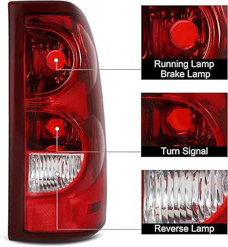 Miniatura 9 de Luces traseras compatibles con Chevy Silverado 03 Silverado 04 Silverado 05 Silverado 06 Silverado 2003 2004 2005 2006 Silverado 05 Silverado 06