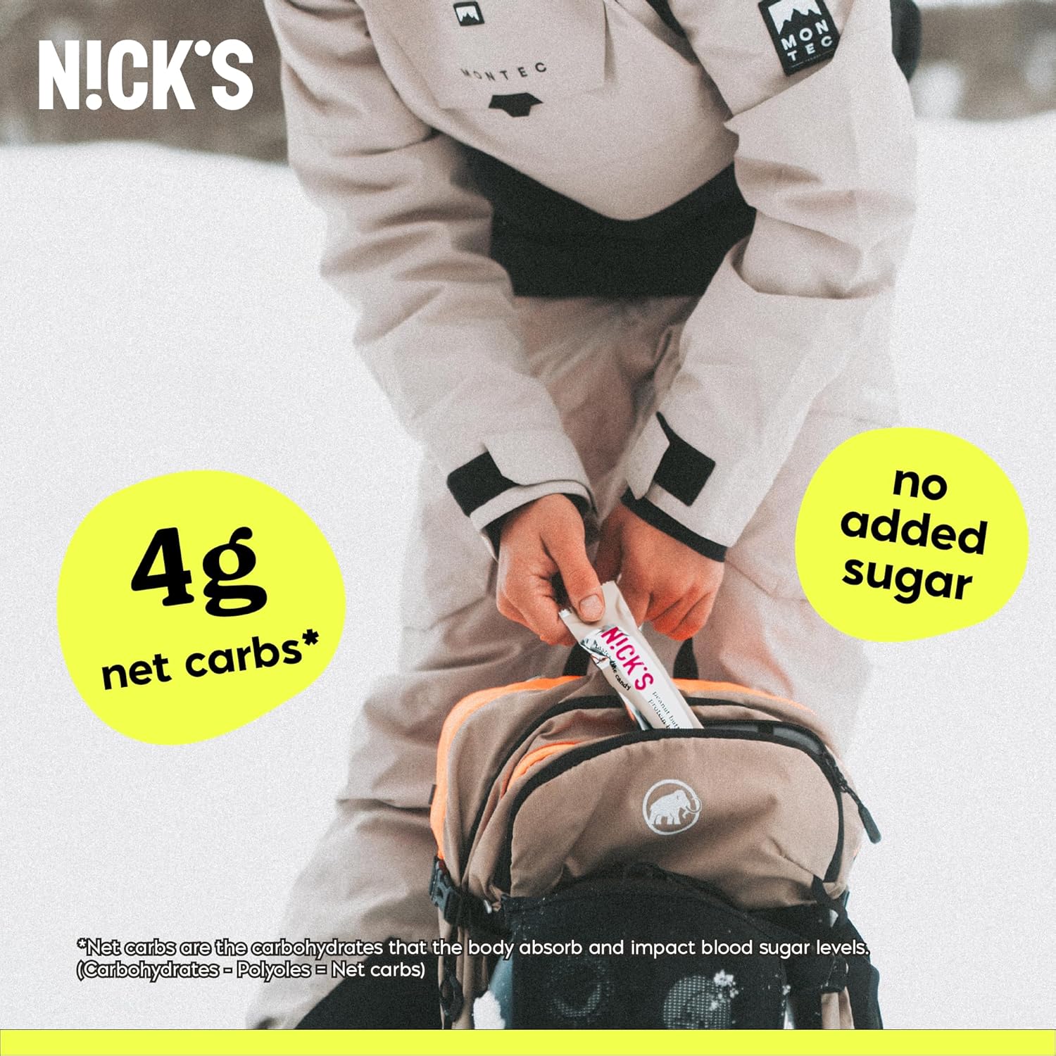 Nick’s Protein Bars Peanut Butter – 12-Count Box | High Protein, Low Calories, Low Carbs, Keto Friendly, No Added Sugar (12 bars x 50g)