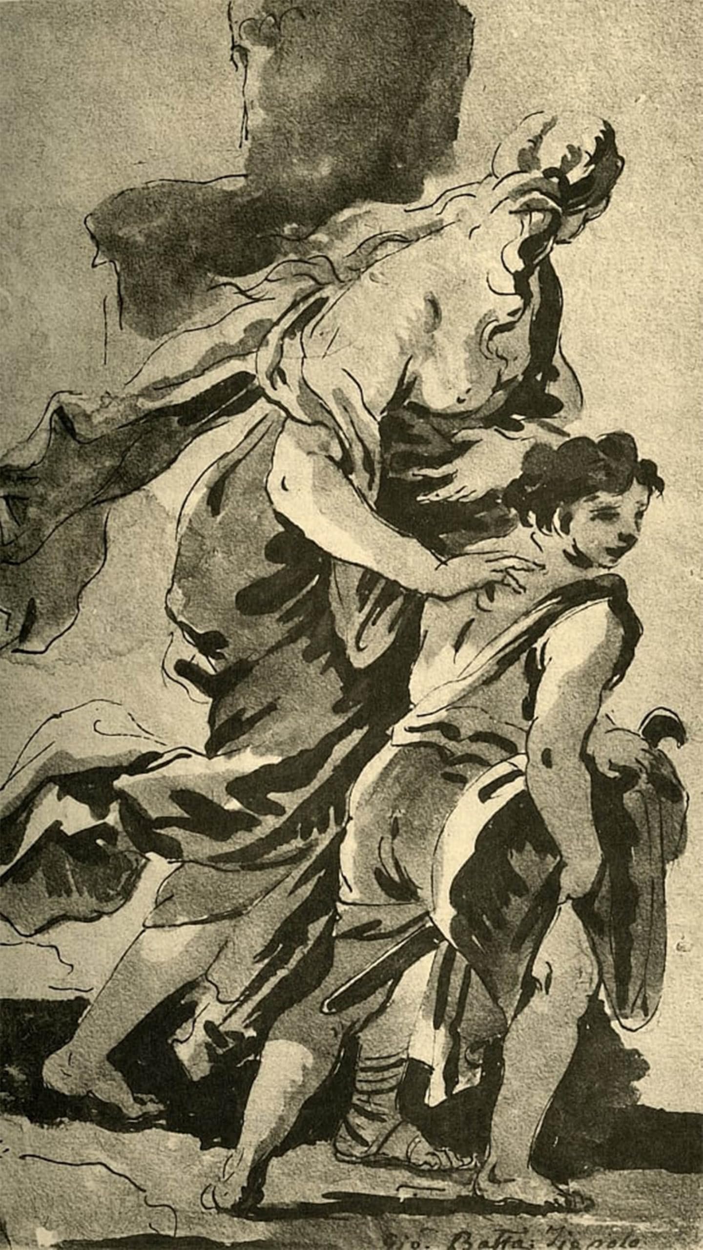 Serendipitp No Frame Vintage Picture Print On Canvas Wall Art Poster Hagar And Ishmael By Battista Tiepolo Artwork Print Poster For Wall Decor 60X90cm