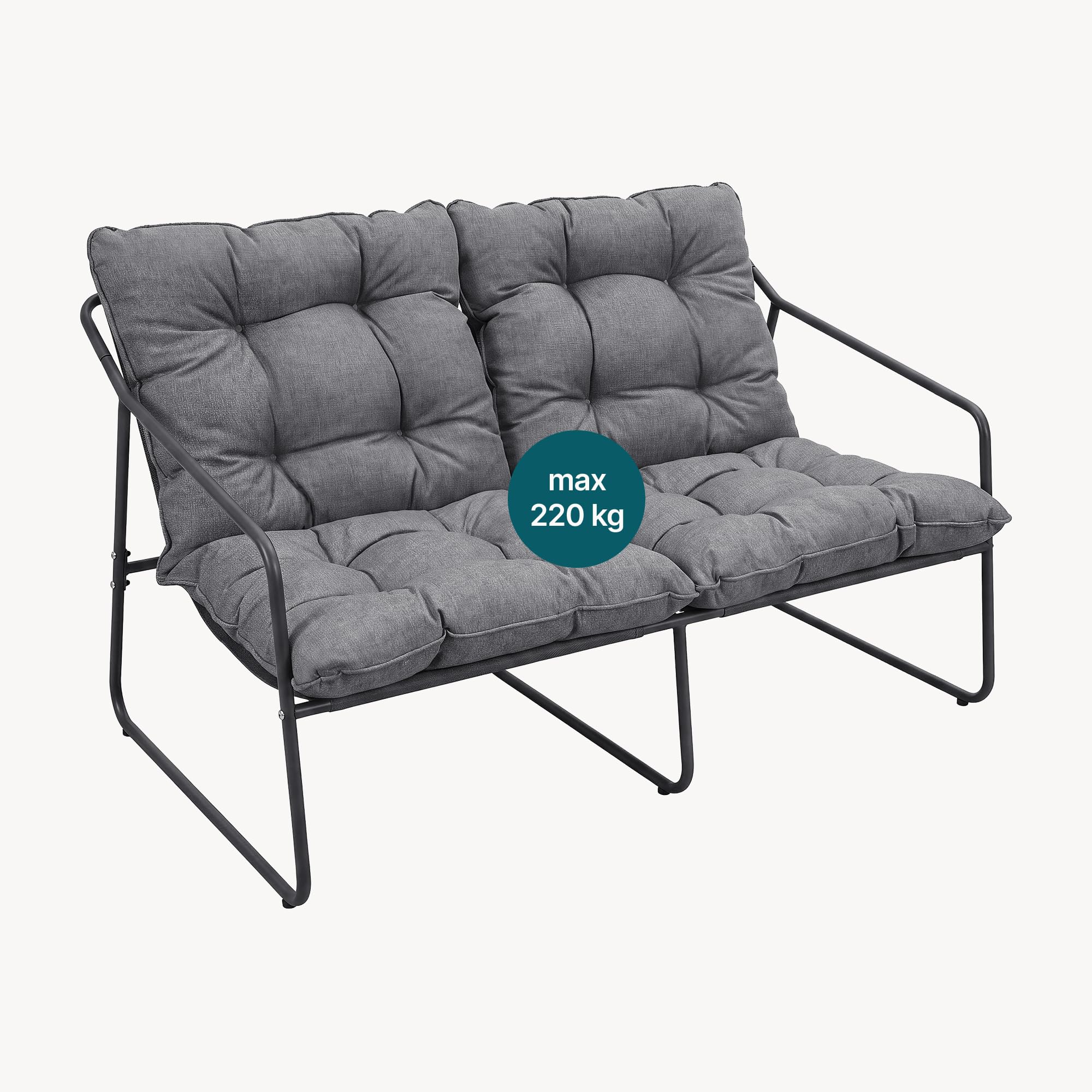 [en.casa] Set Salotto di 5 Mobili da Giardino Grigio Scuro