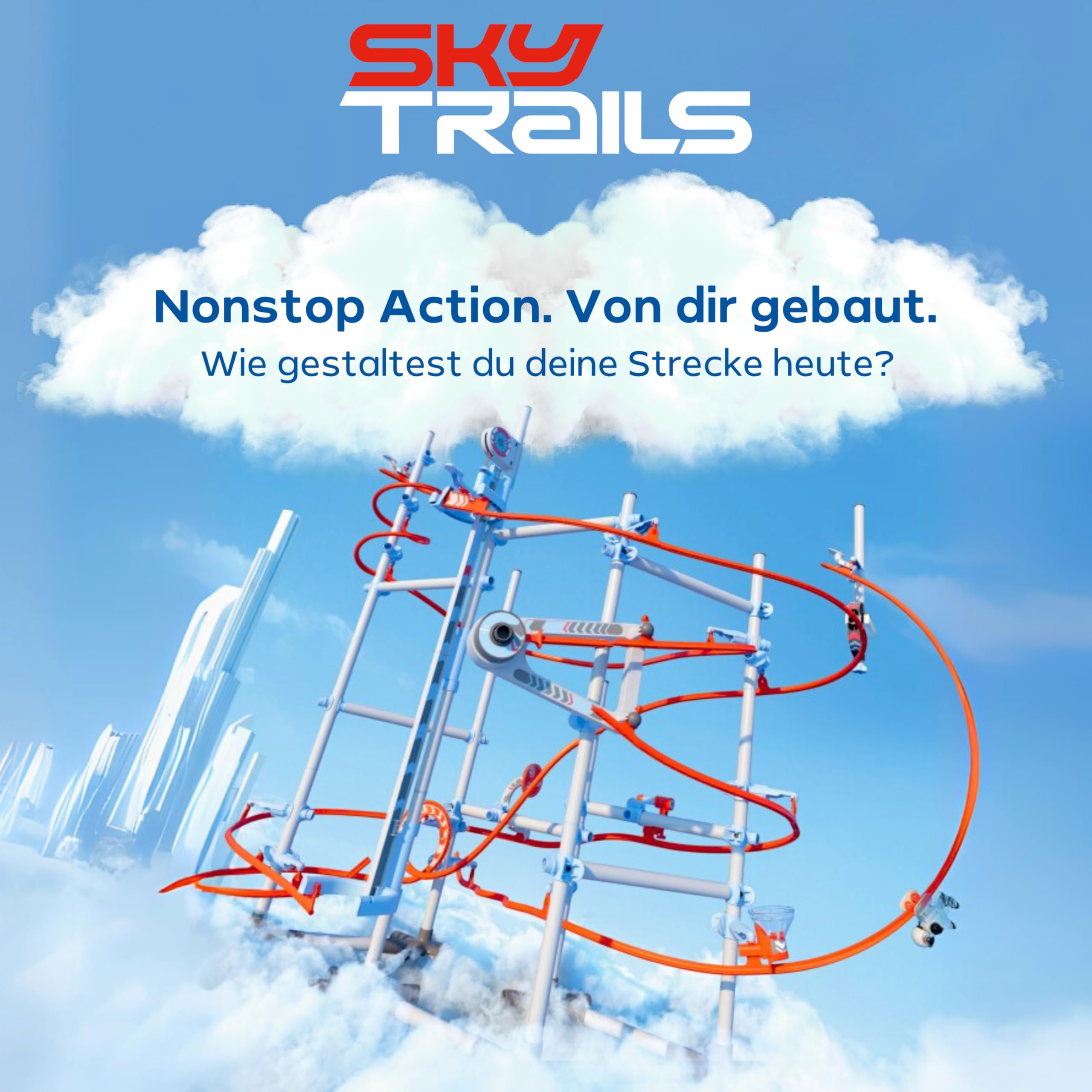 Sky Trails | Track Blaster | Konstruktionsspielzeug für rasante Strecken & Action | Baue, verbinde & erlebe spannende Abenteuer Kinder ab 7 Jahren | 71973