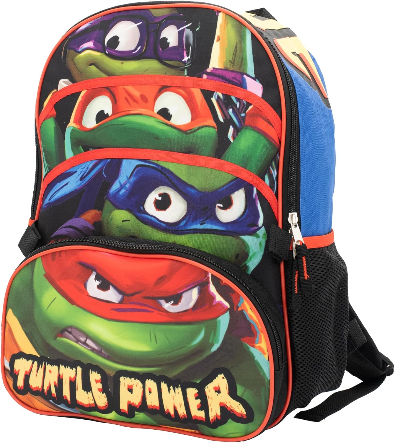 AI ACCESSORY INNOVATIONS Teenage Mutant Ninja Turtles 4 Piece Backpack Set, Kids 16" School Bag with Front Zip Pocket, TMNT Travel Bag