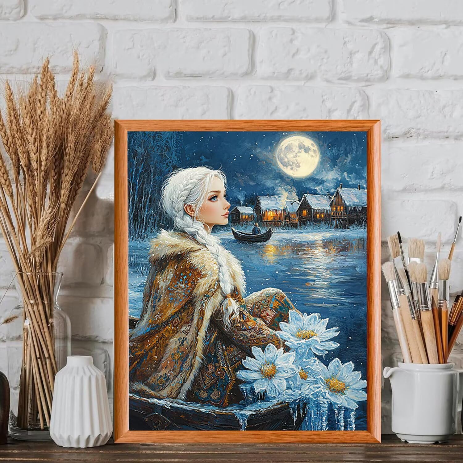 WEISHIWE Femme de vue nocturne Peinture Numero Adulte Kits, 60x80cm m-1051