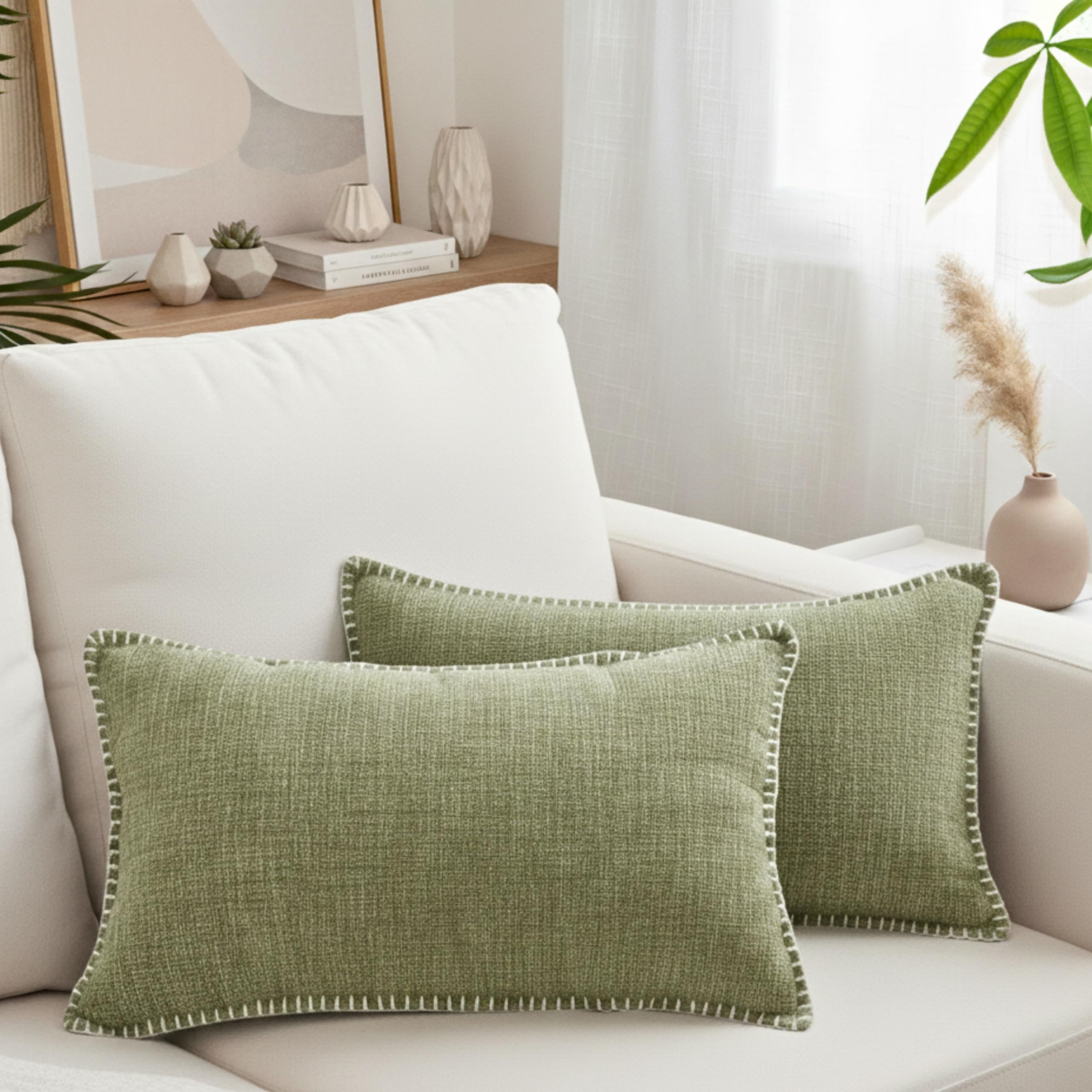 Rythome 2 Federe Per Cuscini Rettangolari 30x50 Cm – Morbida Tessitura Fine, Grigio Chiaro, Eleganti Per Divano E Letto
