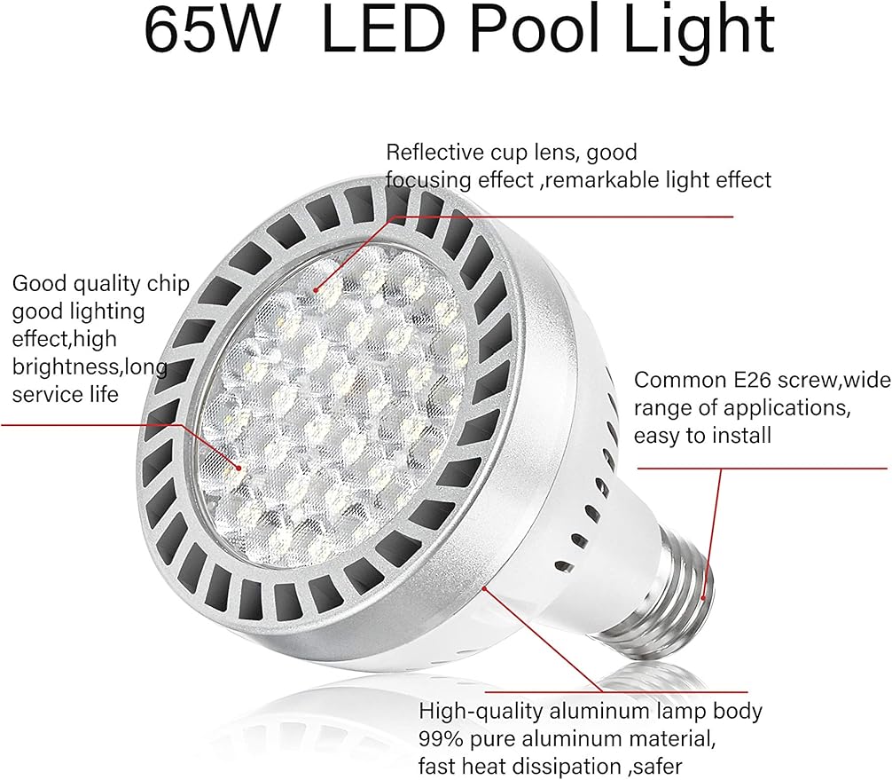 Foco LED para Piscina 120V 65W 6000K 6000LM Reemplazo Pentair Hayward miniatura 5