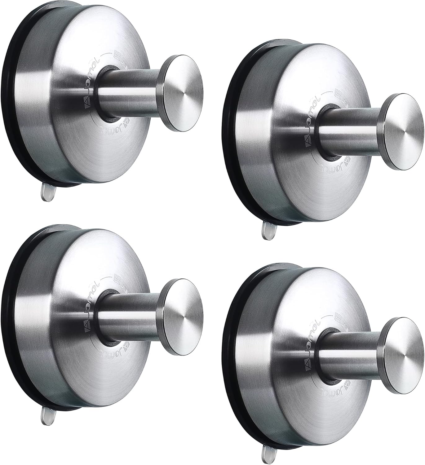 JOMOLA 4PCS Bathroom Towel Hook Suction Cup Holder Utility Shower Hooks