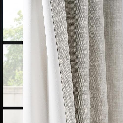 Miniatura 2 de HPD Half Price Drapes - Cortinas de lino sintético texturizado para oscurecer la habitación, dormitorio, sala de estar, 1 panel de 50 pulg de ancho