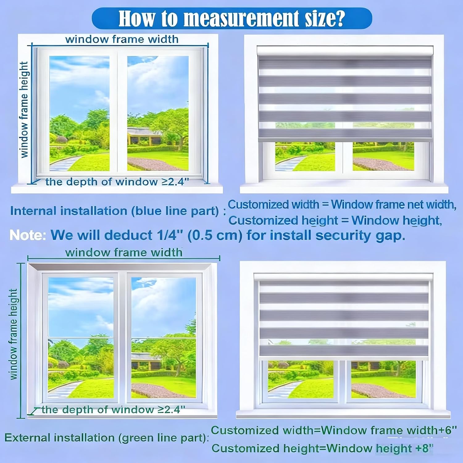 tipiace Motorized Zebra Blinds Compatible with Alexa, Remote Control Smart Blinds, 90% Blackout Light Filtering Day Night Sheer Shades for Windows, Customized Width 20-98" (HD-164)