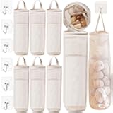 NGETC Reusable Produce Bags Hanging Mesh Storage Bags with Hooks Breathable Dual Pocket Washable Holder Bag Potatoes, Onions, Garlics, Vegetables, Fruit