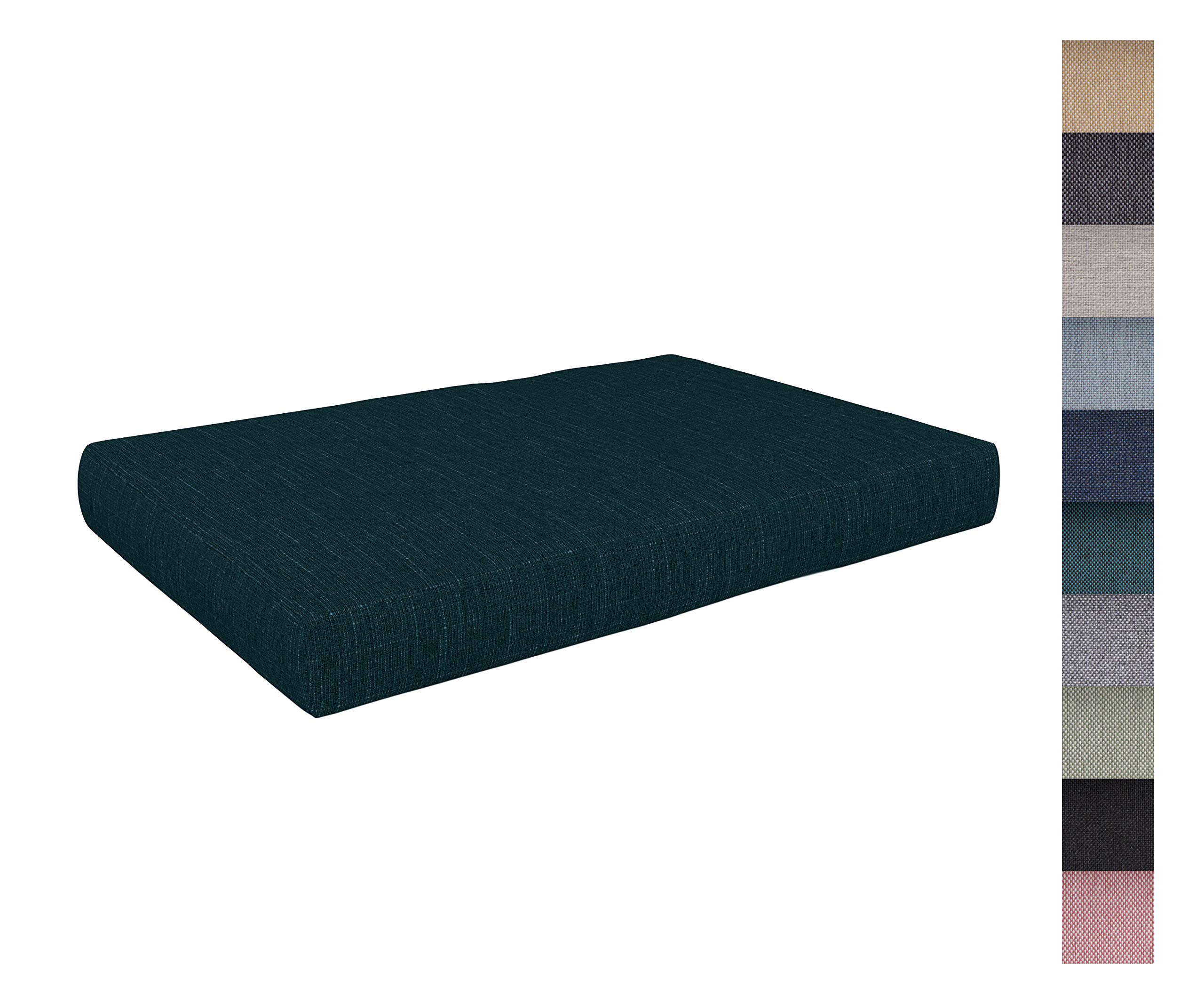 POKAR Euro Pallet Seating Set of 2: 1x seat cushion 120x80cm + 1x back cushion 120x40cm, cold foam, removable covers, Home Garden Furniture DIY, indoor outdoor pillow, without pallets, Beige — view 136