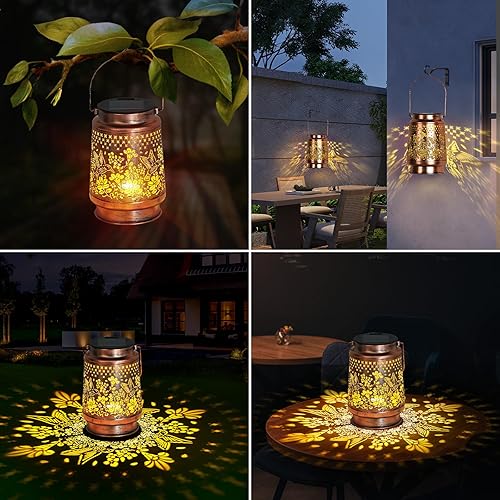 Miniatura 5 de Regalos de Navidad para mujeres, farol solar impermeable al aire libre, decoración de jardín, regalos de cumpleaños de Navidad para mujeres, mamá,
