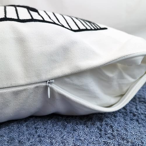 Miniatura 5 de FILCASUAL Fundas de almohada bordadas florales bohemias de 18 x 18 pulgadas, fundas de almohada de lujo occidental para exteriores, fundas de