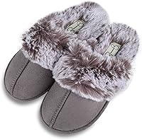 Vista 5 de Jessica Simpson - Pantuflas de piel sintética para niña, cómodas, sin cordones, de espuma viscoelástica, para usar en el hogar