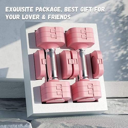 Miniatura 3 de 20LB Adjustable Dumbbell Set, 10lb Dumbbells Set of 2, 5 in 1 Free Weights Set, Each 4lb 6lb 8lb 10lb for Women & Men for Home Gym Exercise Workout