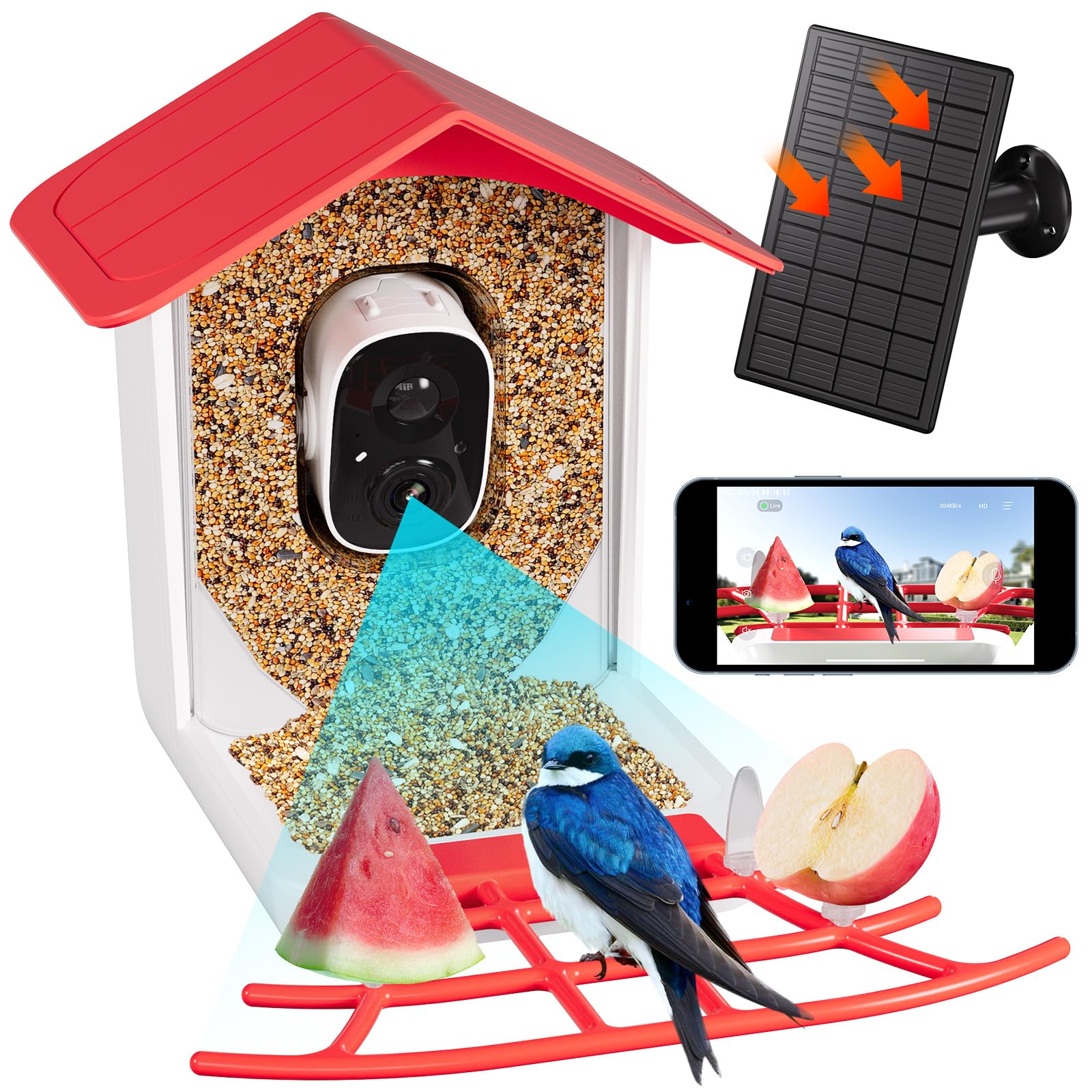 Buy Relassy Smart Bird Feeder Camera with AI Identify Bird Species ...