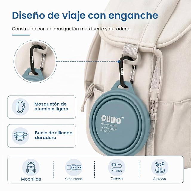 Foto 5 de 6 de OHMO - Cuenco Plegable de Silicona para Perros y Gatos, Cuencos de Agua portátiles para Viaje, Camping…