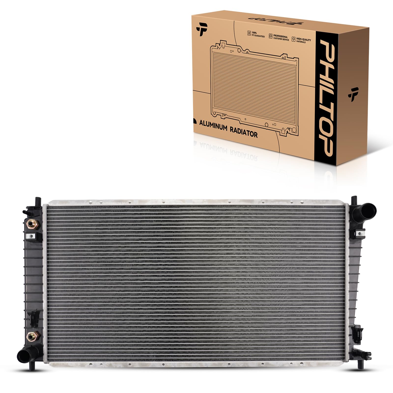 PHILTOP CU2818 Vehicle Radiators for 2005-2008 F-150 2004-2006 Expedition 2006-2008 Mark LT 2005-2006 Navigator (1 in. Thick Core; Crossflow Standard Duty Cooling)