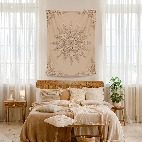 Miniatura 7 de Damanse Tapiz bohemio floral, tapiz estético de flores, tapiz bohemio indio para colgar en la pared, decoración de habitación de mandala pequeña,