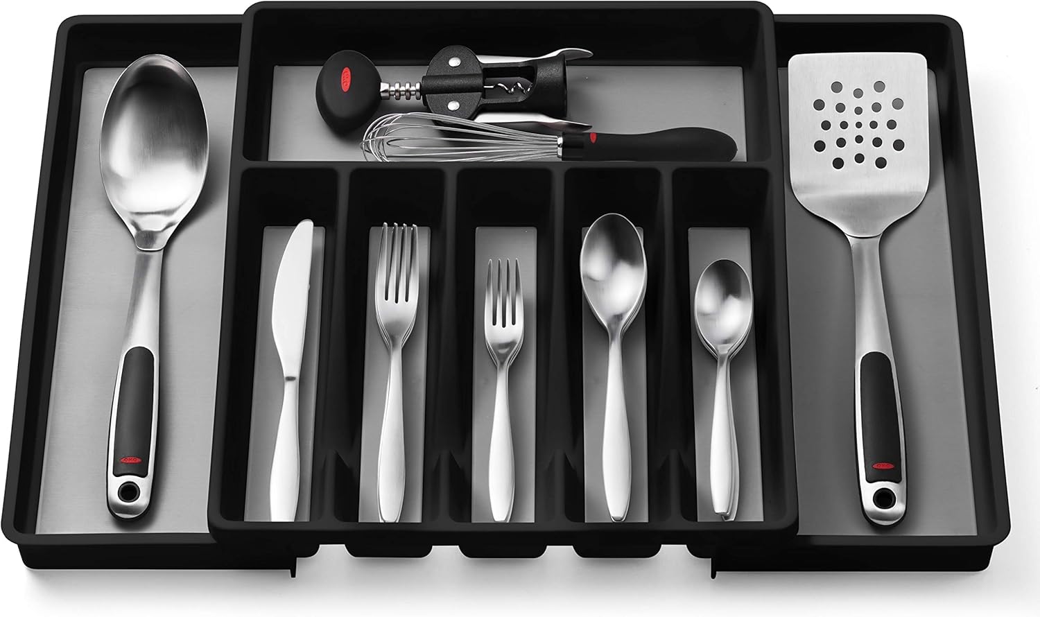 Expandable Cutlery Drawer Organizer, Flatware Drawer Tray for