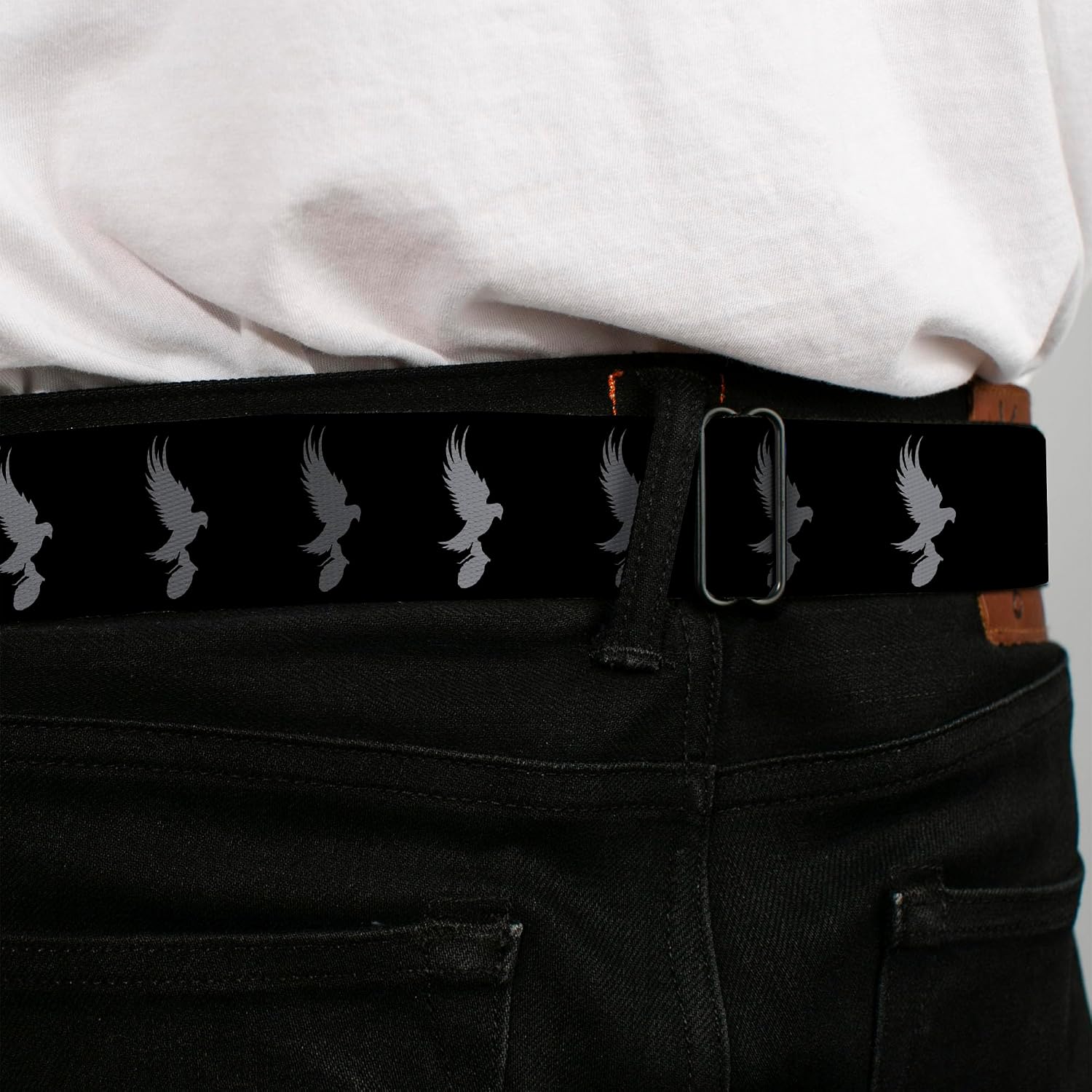 Hollywood Undead Belt, Seatbelt Buckle Belt, Hollywood Undead Dove Grenade Icon Black Grays, Adjustable