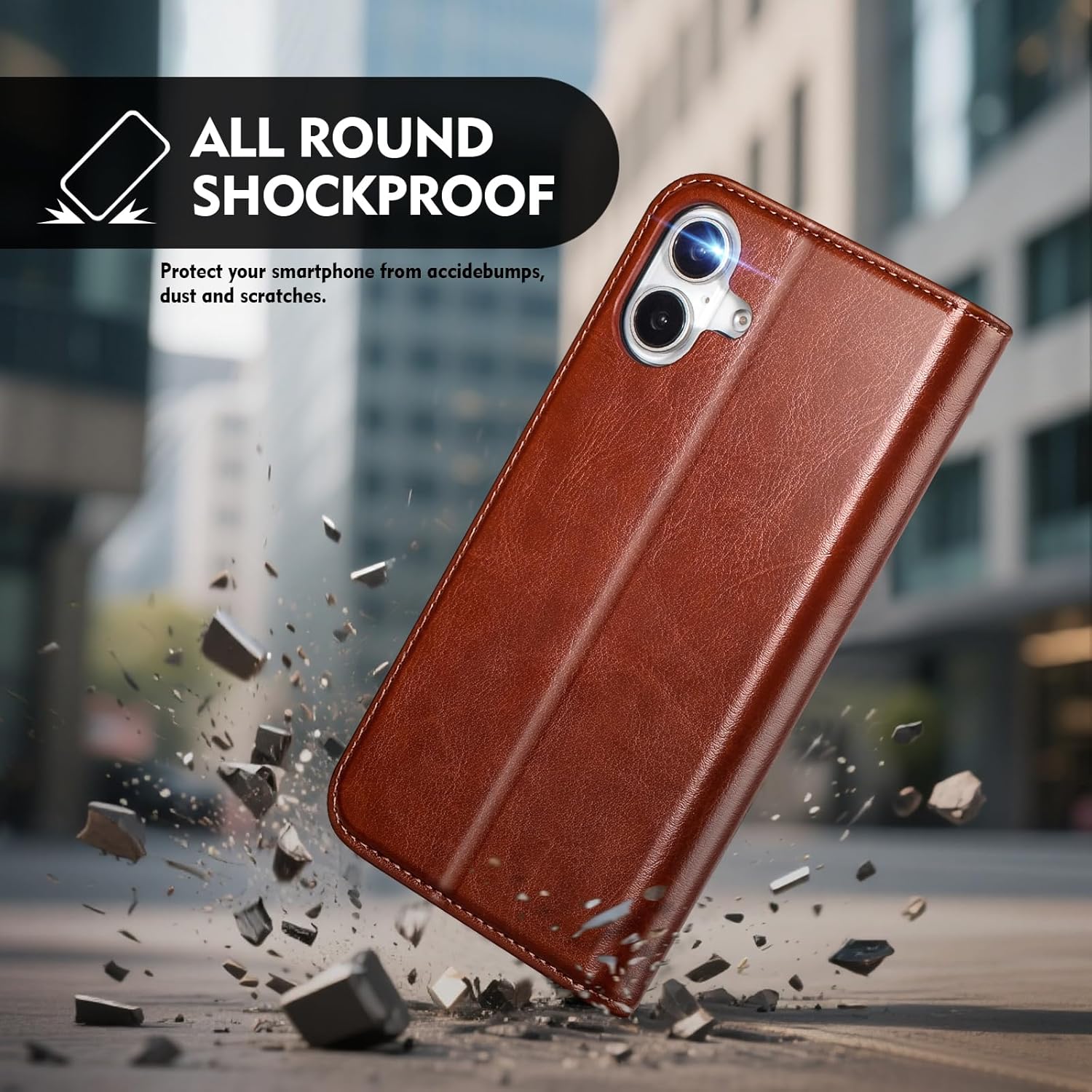 Compatible with iPhone 17 Case Wallet with Card Holder [4 Card Slots] Kickstand [RFID Blocking] PU Leather Phone Case Flip Folio Protective Cover TPU Shockproof,for Apple 17 6.3",Brown - Image 5