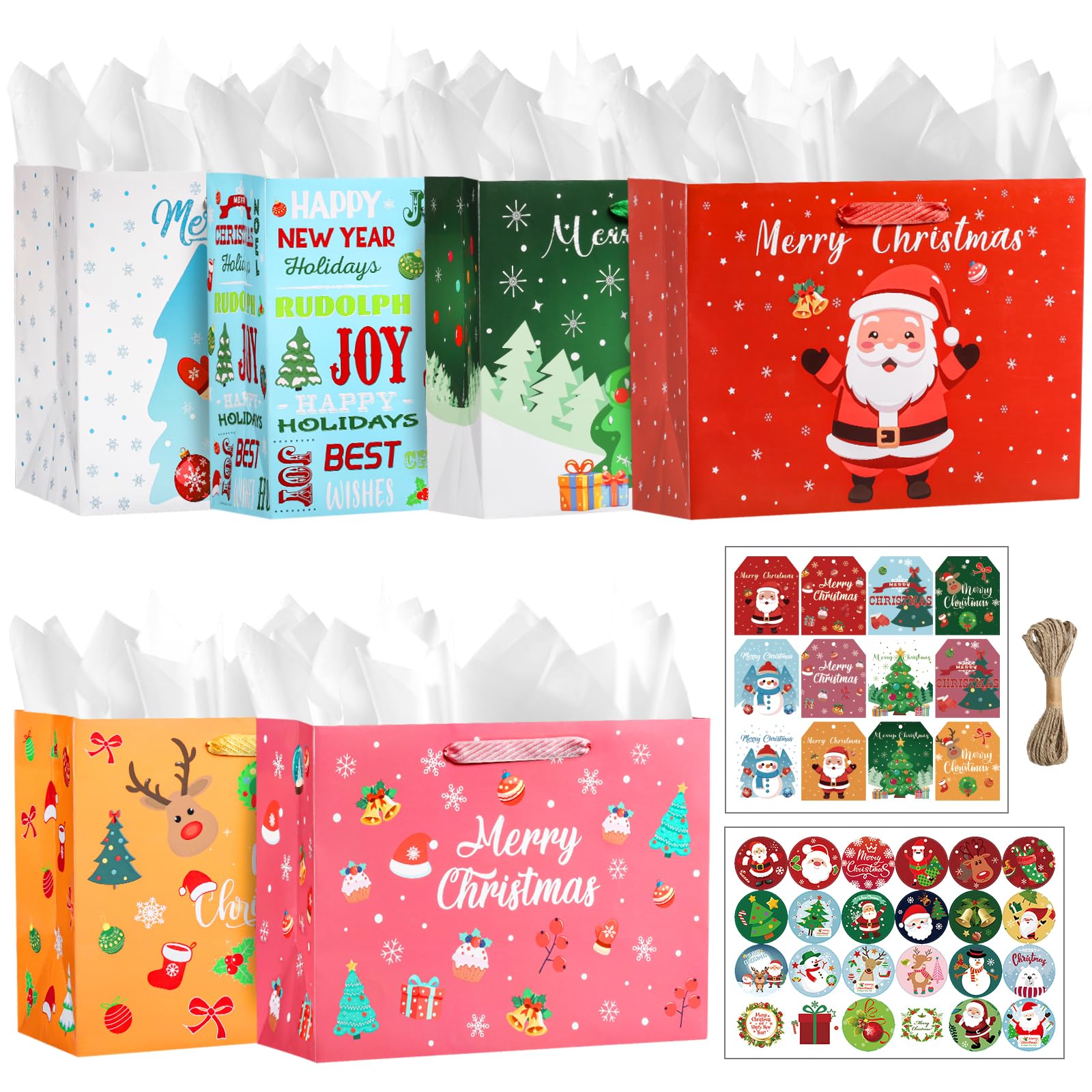 Snapklik 12Pack 16 Extra Large Christmas Gift Bags Snapklik 12pack 16 extra large christmas gift bags