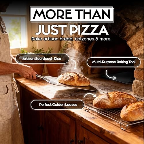 Miniatura 8 de Acero para pizza para horno (16 x 14.25 pulgadas) Acero para hornear pre-sazonado para pan, pizza, masa madre y más Corteza de calidad premium en