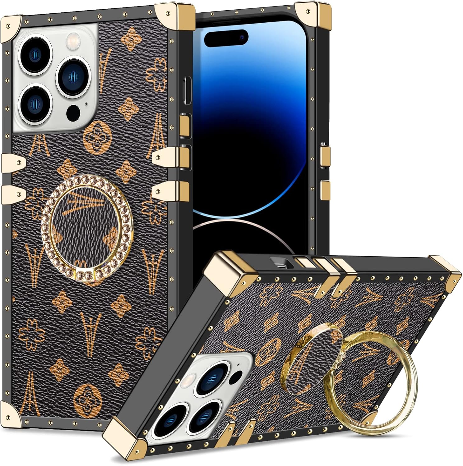 WOLLONY for iPhone 14 Pro Max Square Case, Luxury Elegant