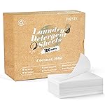 Poesie Laundry Detergent Sheets Coconut Milk Scent 160 Count Non Plastic Jugs Portable Laundry Soap Sheet for Clothes Washing Indoor and Outdoor Essentials