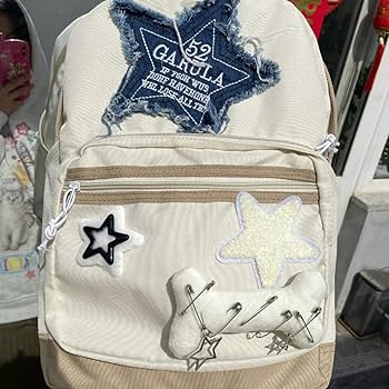 女の子パネル♡ハンドメイドリュック♡ Amazon.co.jp: 女の子のためのy2kカワイイバックパック、ボーン
