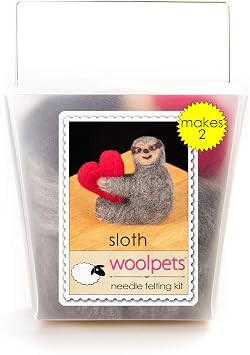WoolPets, Needle Felting Kit, Easy, Sloth, 1057