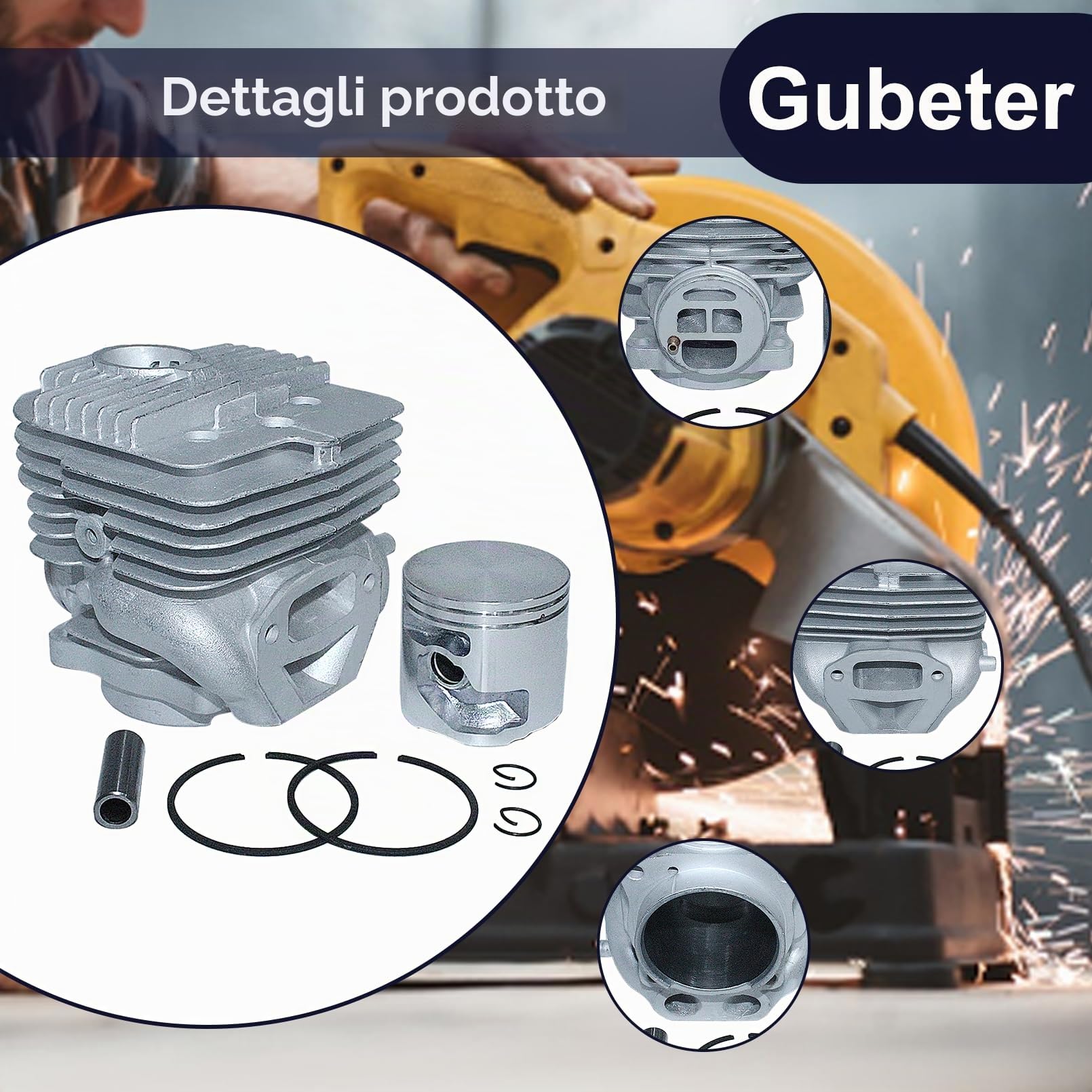 Kit pistone cilindro 56 mm, per sega da taglio Per Husqvarna K960 K970, 544 93 56-02, 544 93 56-03,