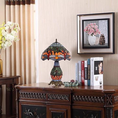 Miniatura 4 de Bieye L10566 - Lámpara de mesa con diseño complicado de 12 pulgadas de ancho, base iluminada para sala de estar, mesita de noche, decoración del