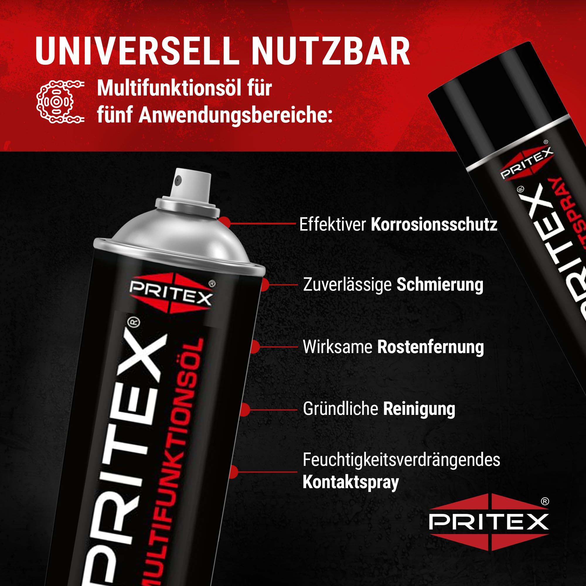 Multifunktionsöl Spray 10 x 400 ml Kriechöl Rostlöser Schmierstoff für Korrosionsschutz, Schmierung, Reinigung, Rostentfernung und Kontaktspray