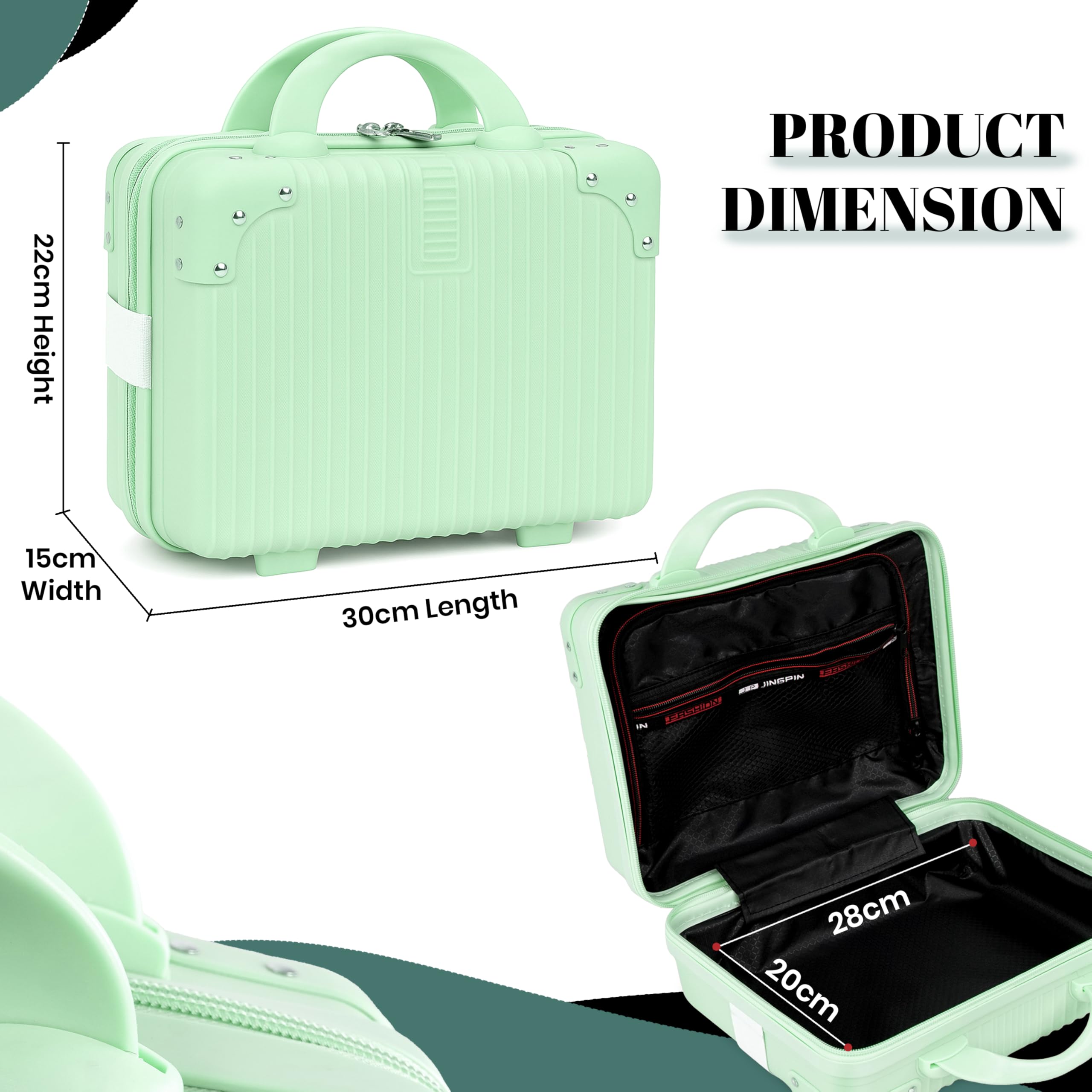 Storite Mini twarda skorupa bagaż podróżny i walizka na przybory do makijażu przenośna walizka pudełko do przechowywania makijażu dla kobiet kosmetyczka podróżna kosmetyczka ręczna walizka na