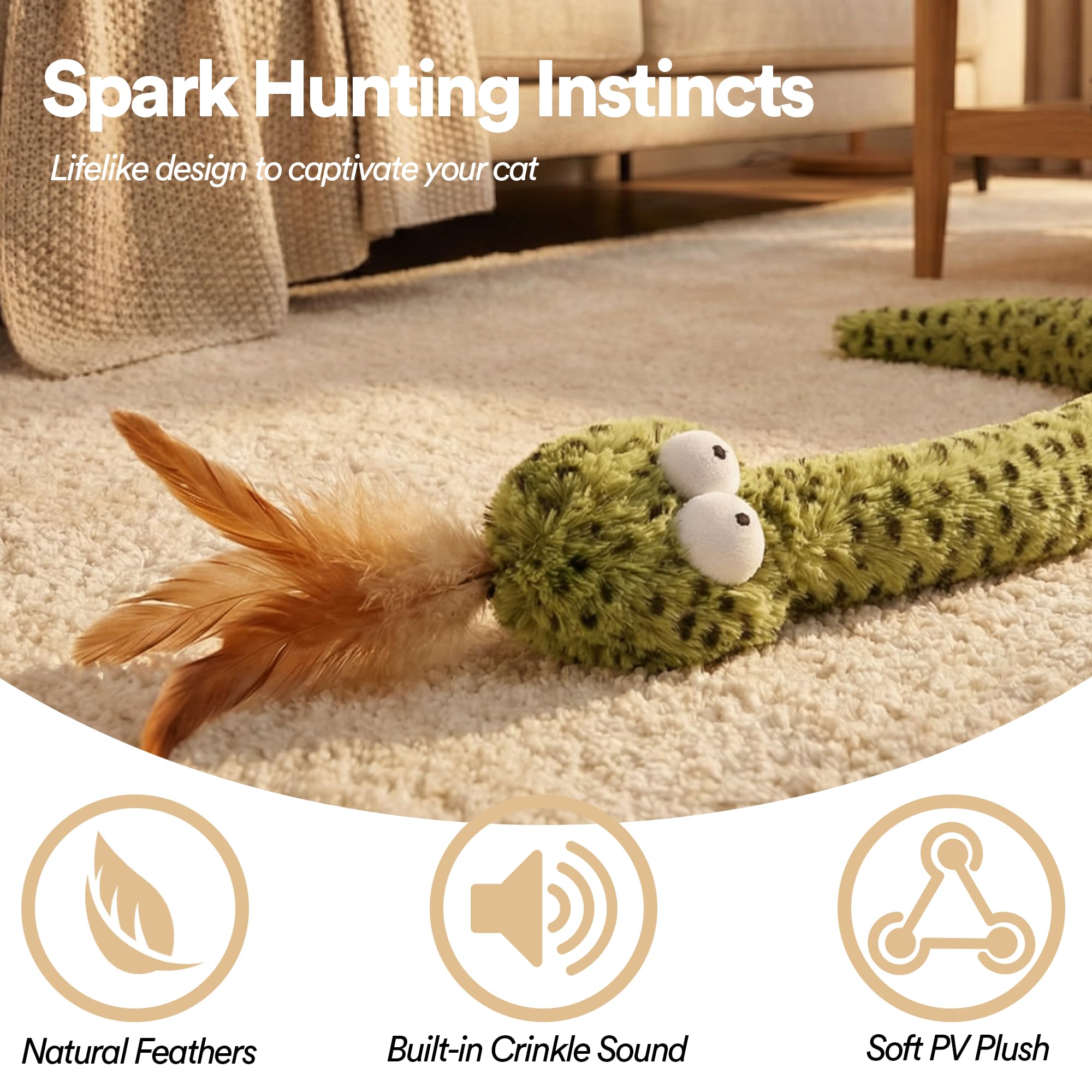 Buy ZEZE Lovely & Delicate Forest Snake Tease Cat Wand with