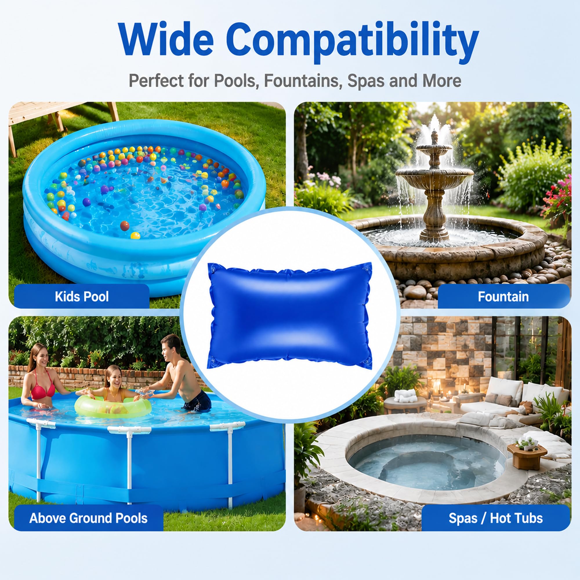 Coussin Piscine Hivernage, Flotteur Piscine Gonflable PVC