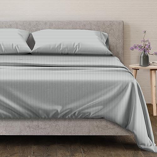 Miniatura 28 de Mayfair Linen - Juego de sábanas tamaño individual XL de 600 hilos, 100 % algodón, 3 piezas, refrescantes, en Yaxa, para colchón profundo