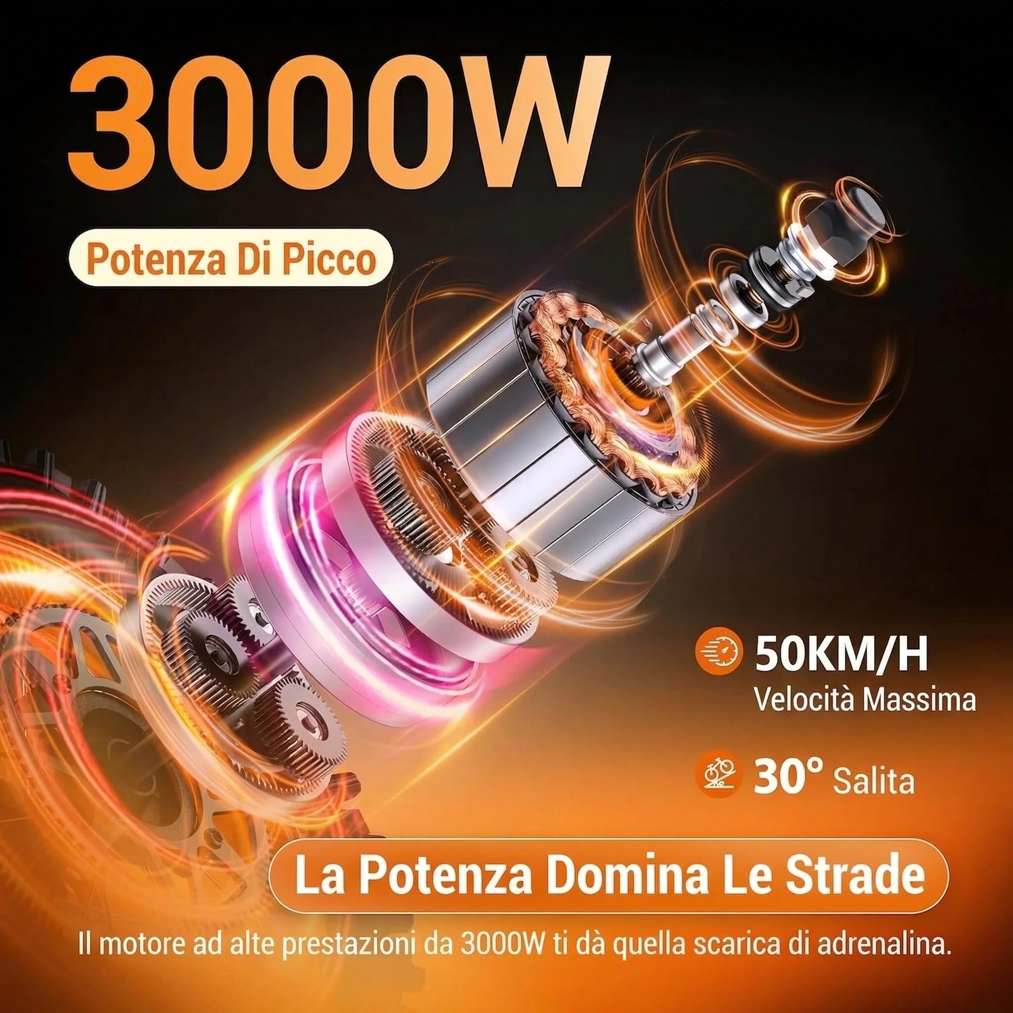 MilePop1 Elektromotorrad für Jugendliche und Erwachsene, elektrisches Motorrad mit 3000W Motor, 48V/25Ah Akku, 50 Km/h, bis zu 80km, mit hydraulischen Bremsen und Musik, Mini Motocross Motorrad für
