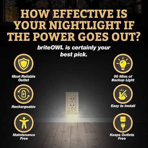 Miniatura 6 de Placa de cubierta de salida iluminada y luz nocturna LED, cubierta de toma de corriente de pared para cortes de energía durante tormentas de hielo y