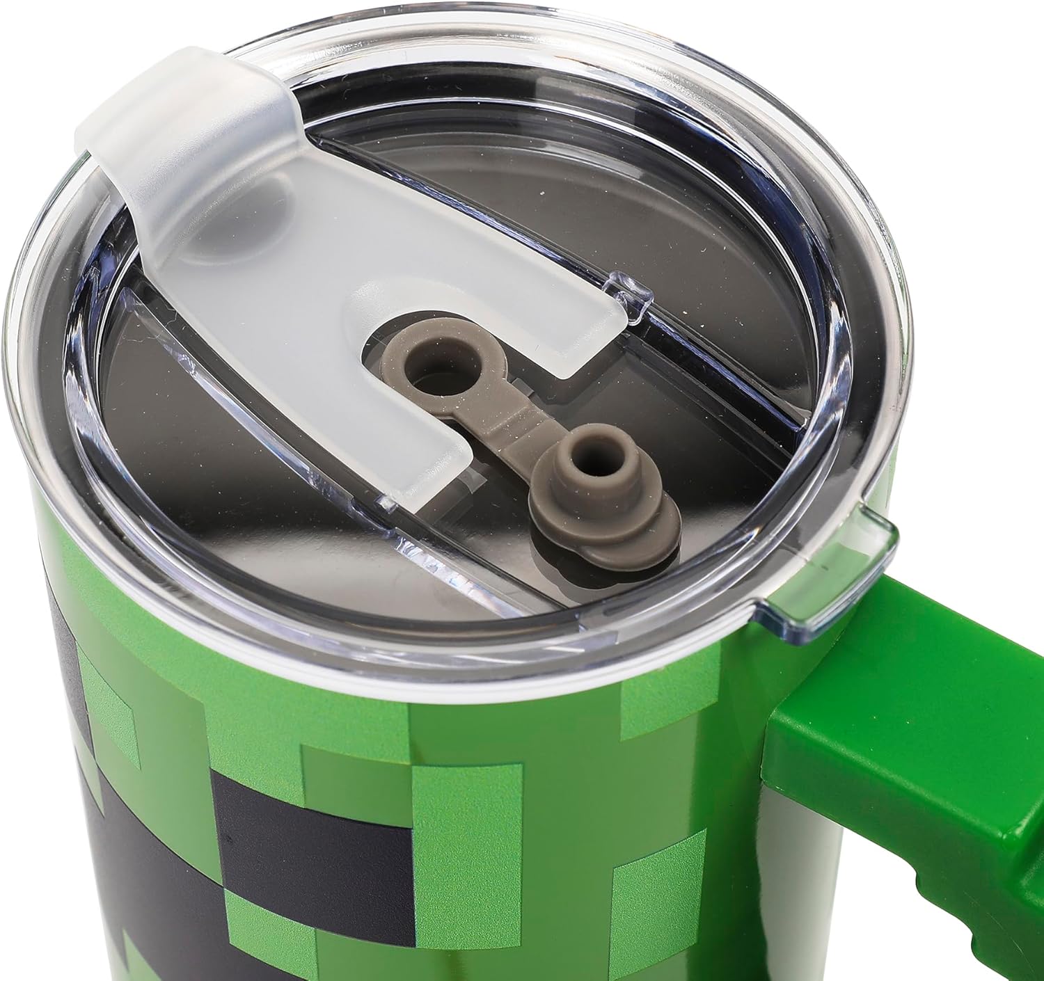 Bioworld Minecraft Creeper Ultimate 40 Oz. Stainless Steel Tumbler With Pixelated Handle