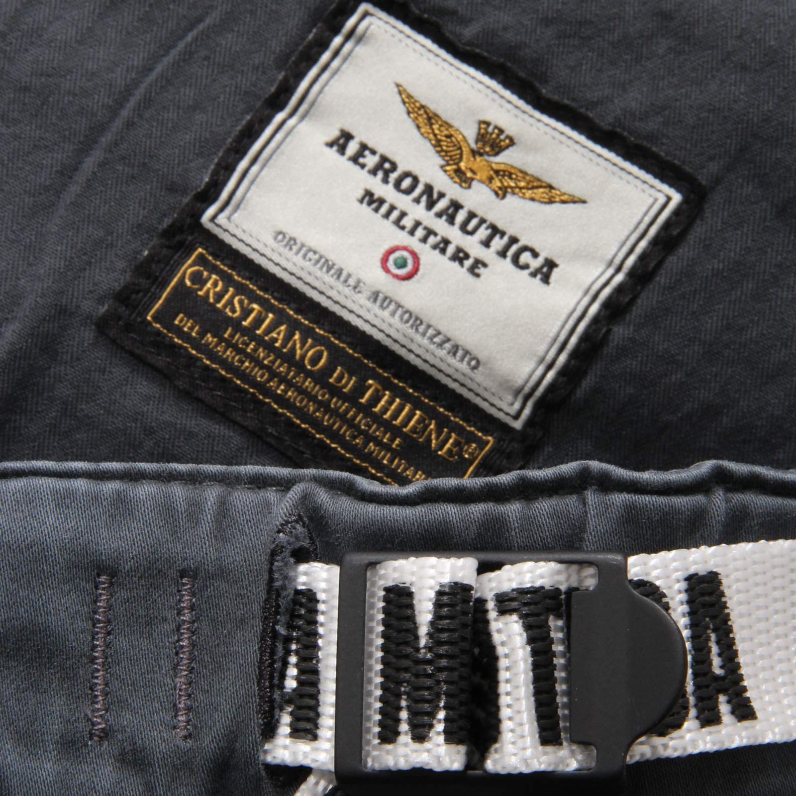 Aeronautica Militare 4791AE Pantalone Chino Uomo Grey Pant Man [44]