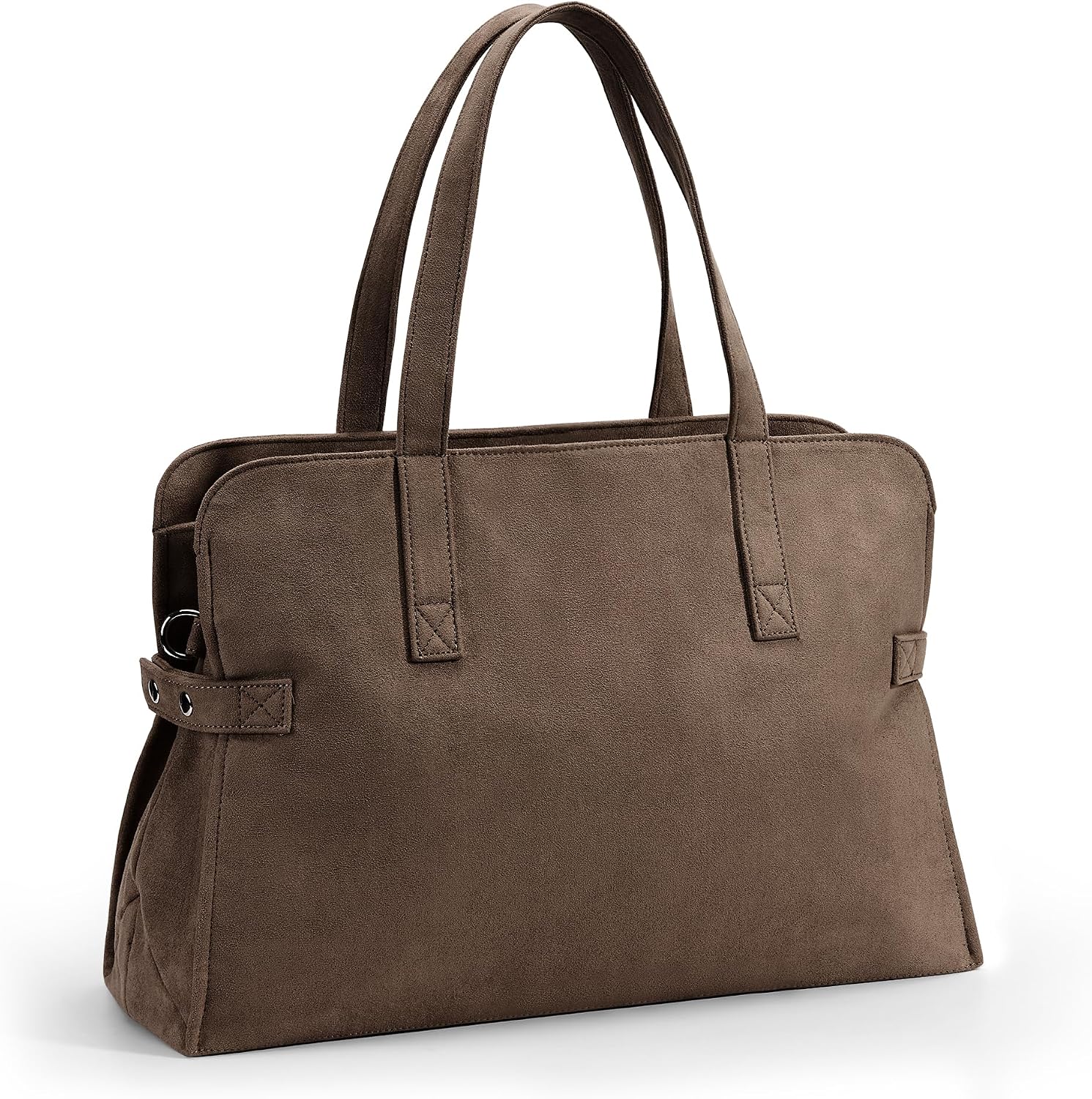 KALIDI Suede Tote Bag with Zipper Women’s Purses Handbags for Work Travel