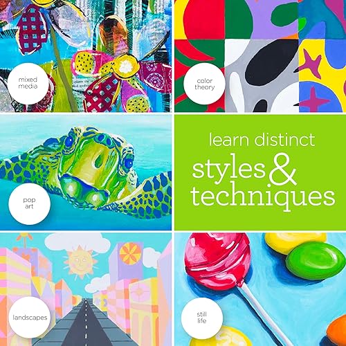 Miniatura 5 de Apple Barrel Art Lessons - Juego de pintura y pinceles, kit de 34 piezas que incluye 23 colores de pintura acrílica Apple Barrel de 2 onzas