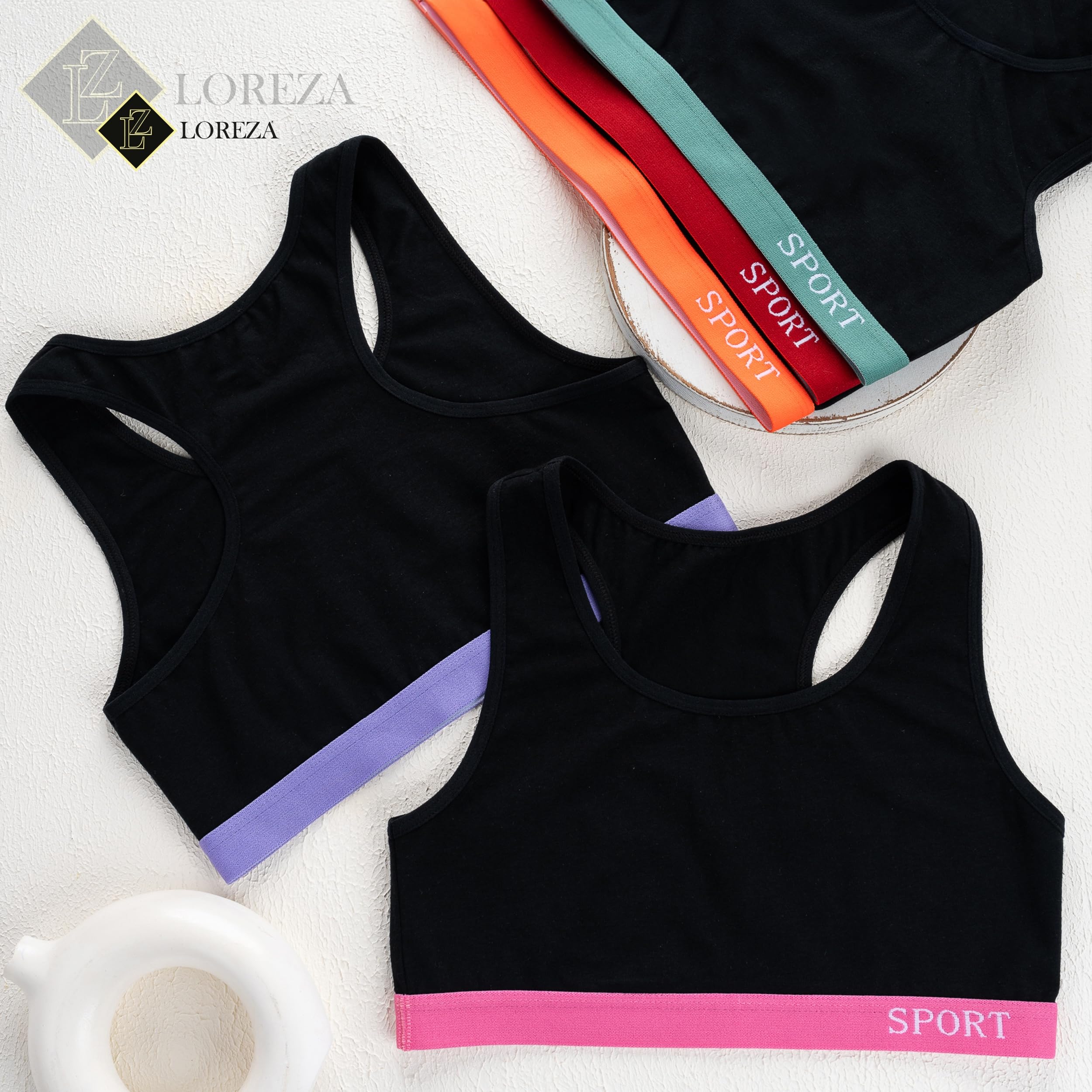 LOREZA Sujetador Bustier para Niñas Ropa Interior Camiseta de Tirantes Algodón 8 a 15 años