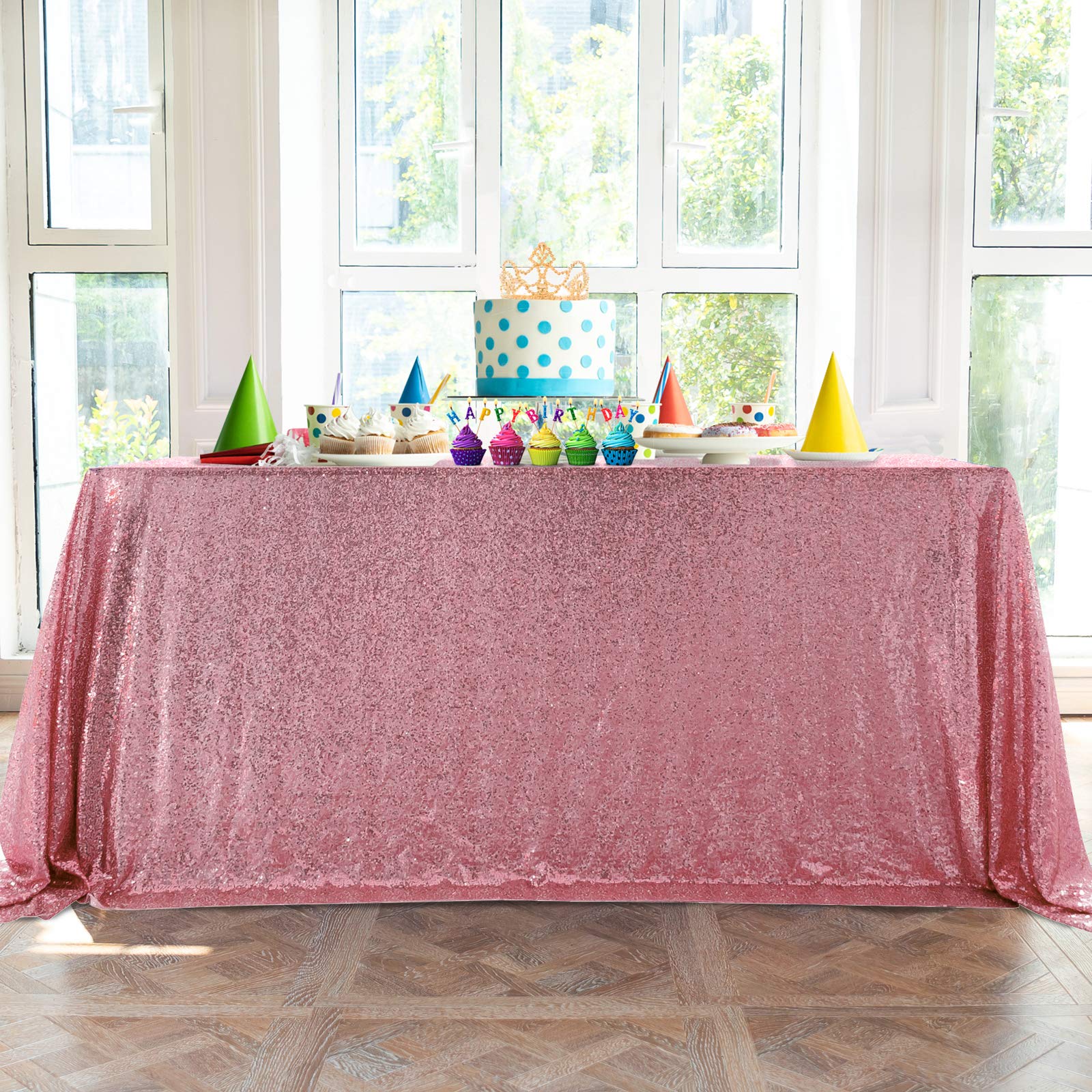 Nappe rectangulaire à paillettes encre rose nappe de table halloween et noël festive